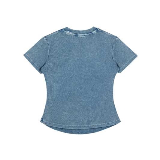 Women's Fitted Tee (Dusty Blue)