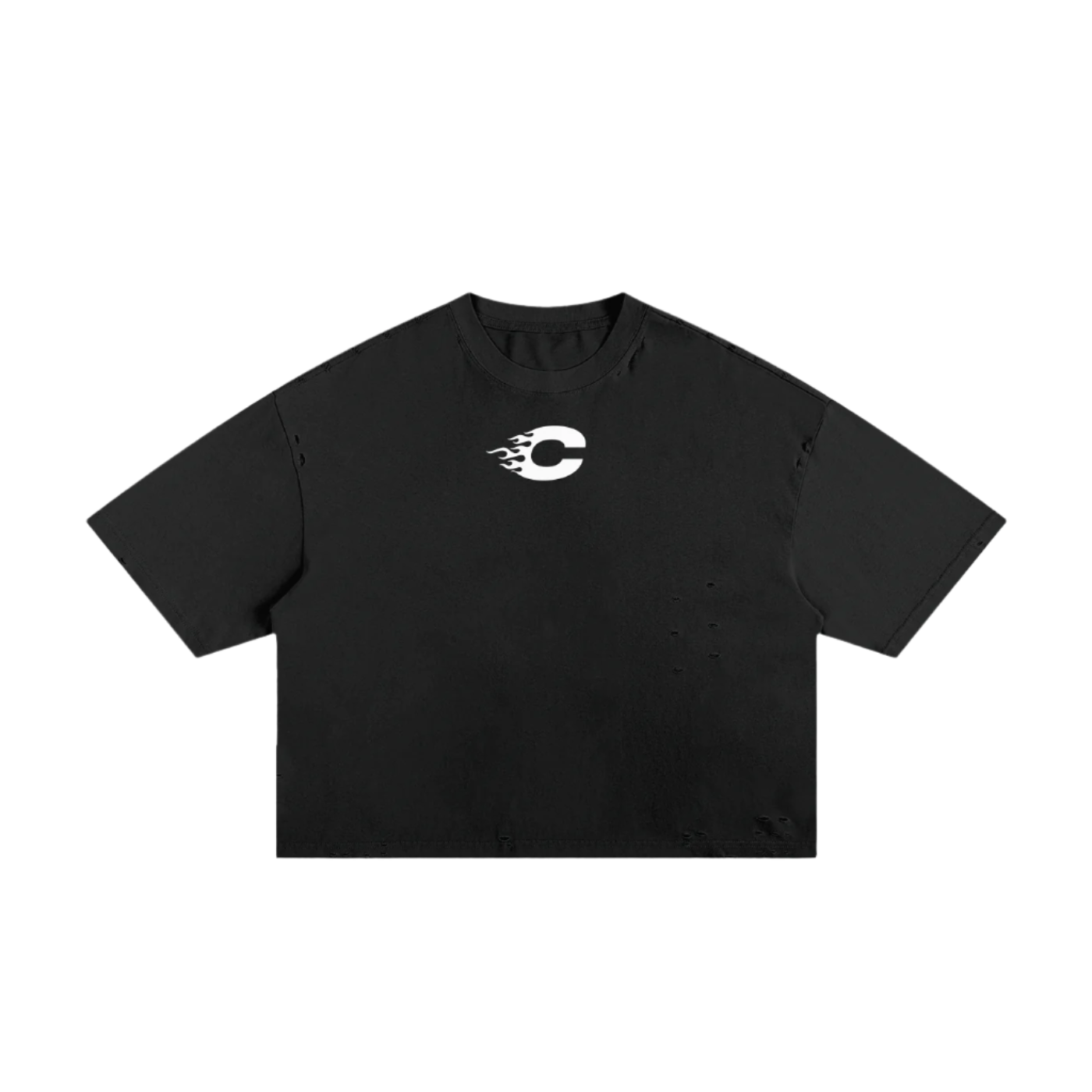 Beach Heat Cropped Tee (Black/White)