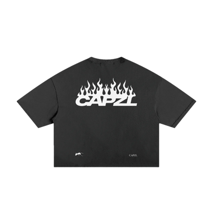 Beach Heat Cropped Tee (Black/White)