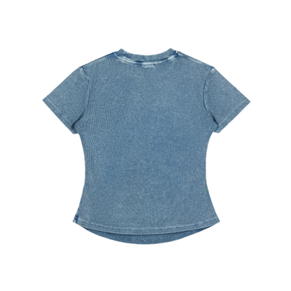 Women's Fitted Tee (Dusty Blue)