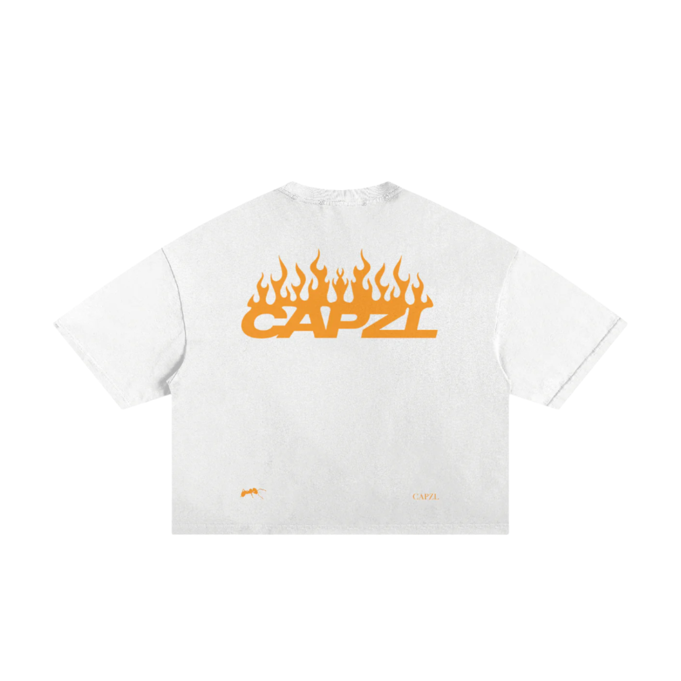 Beach Heat Cropped Tee (White/Orange)