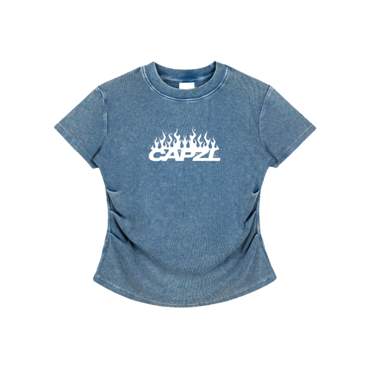Women's Fitted Tee (Dusty Blue)