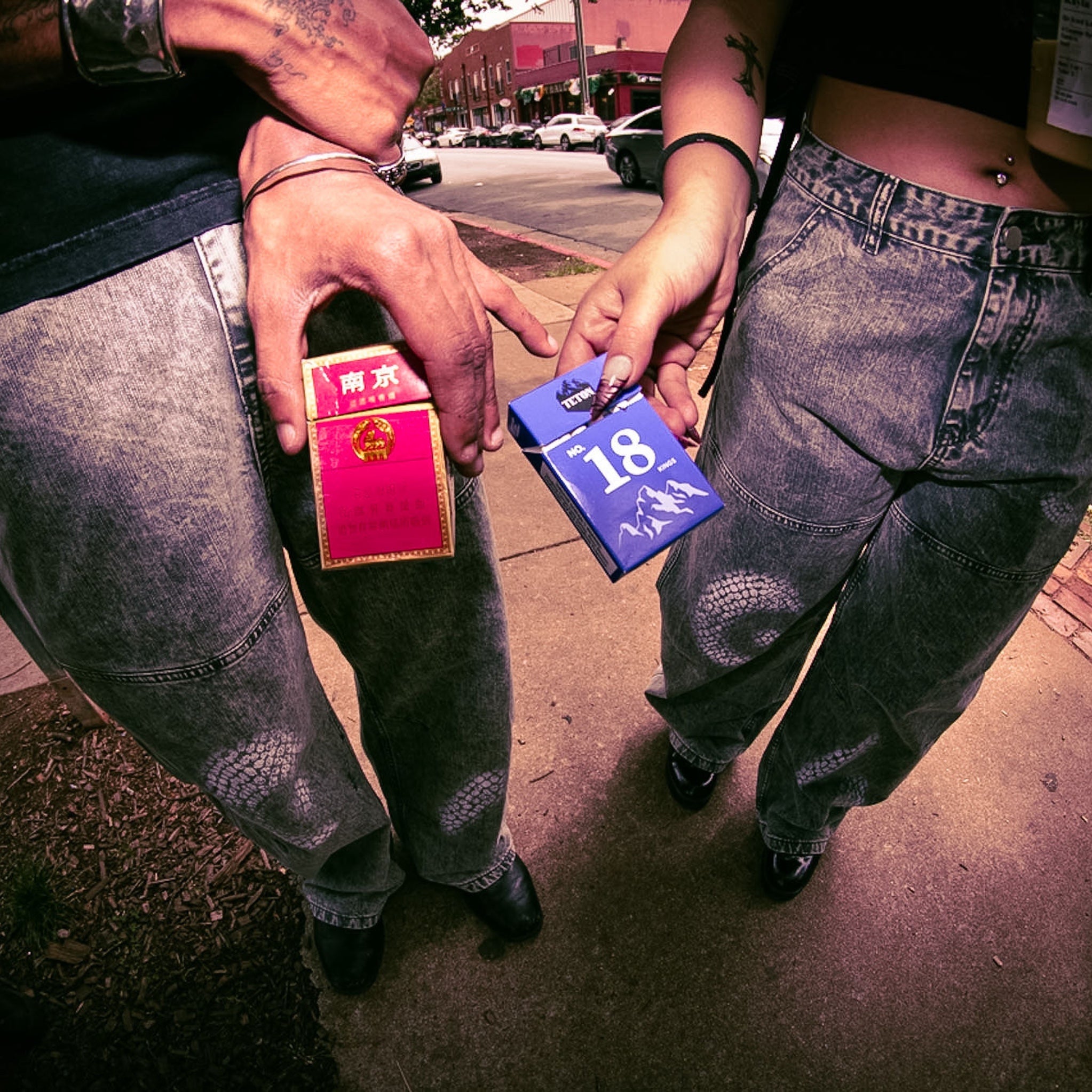 Rattle Print Denim "ASH"
